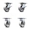 Service Caster 5 Inch Semi Steel Caster Set with Roller Bearing 2 Brakes and 2 Rigid SCC SCC-35S520-SSR-SLB-2-R-2 - alternate 1